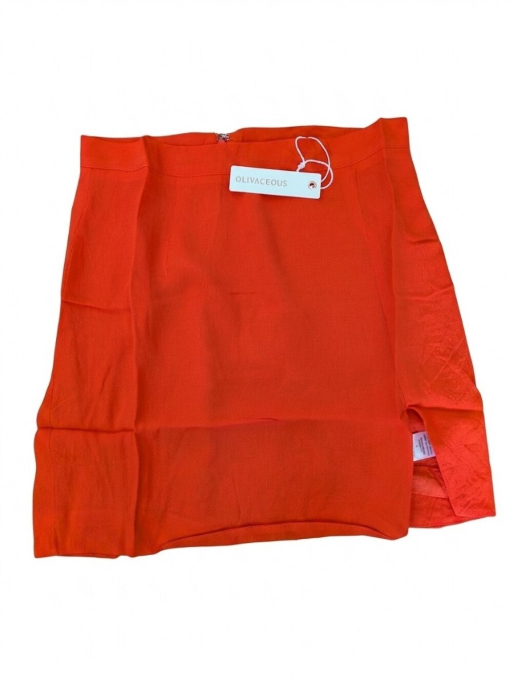 NWT Olivaceous Orange Rayon Mini Skirt Sz S Small Twiggy Summer Resort Mod Twee